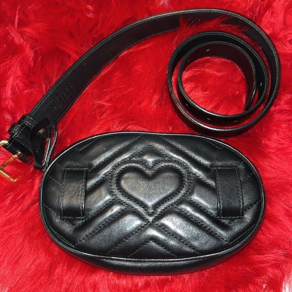 Gucci GG marmont matelasse black Fanny belt bum bag - Picture 3 of 11